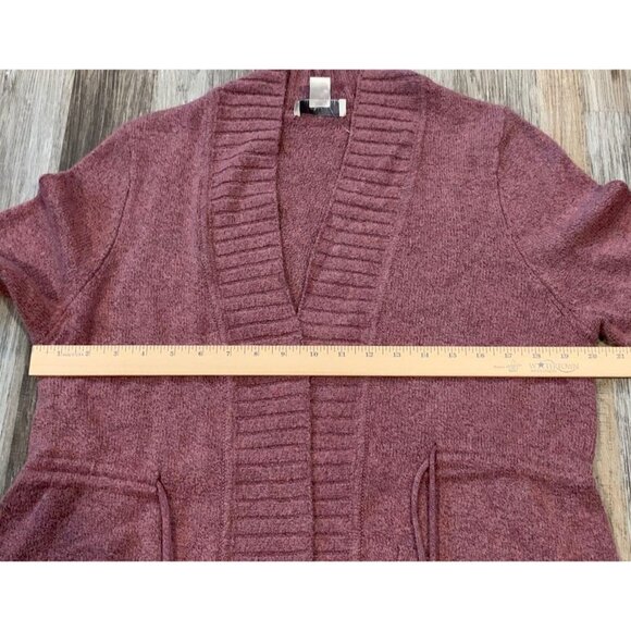 CJ Banks Cardigan Sweater Womens X 14W Mauve Tunic Drawstring Long Sleeve NEW - Picture 9 of 12